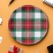 10 Count Winter Plaid Small Paper Plates 7.25 Inch Festive Holiday Plates for Parties